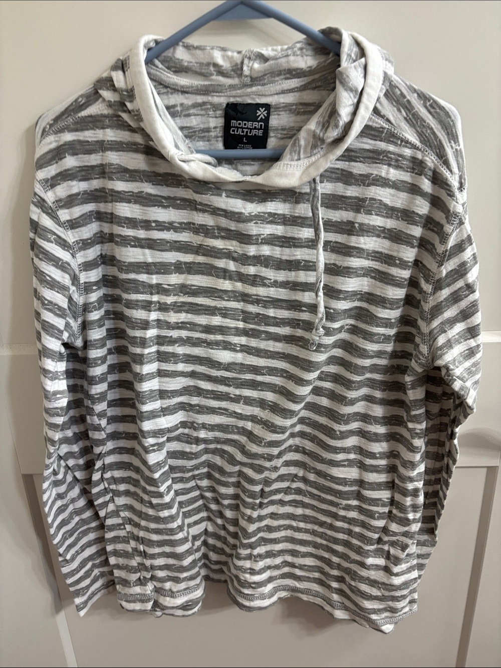 Modern Culture Kids' Gray & White Striped Hoodie